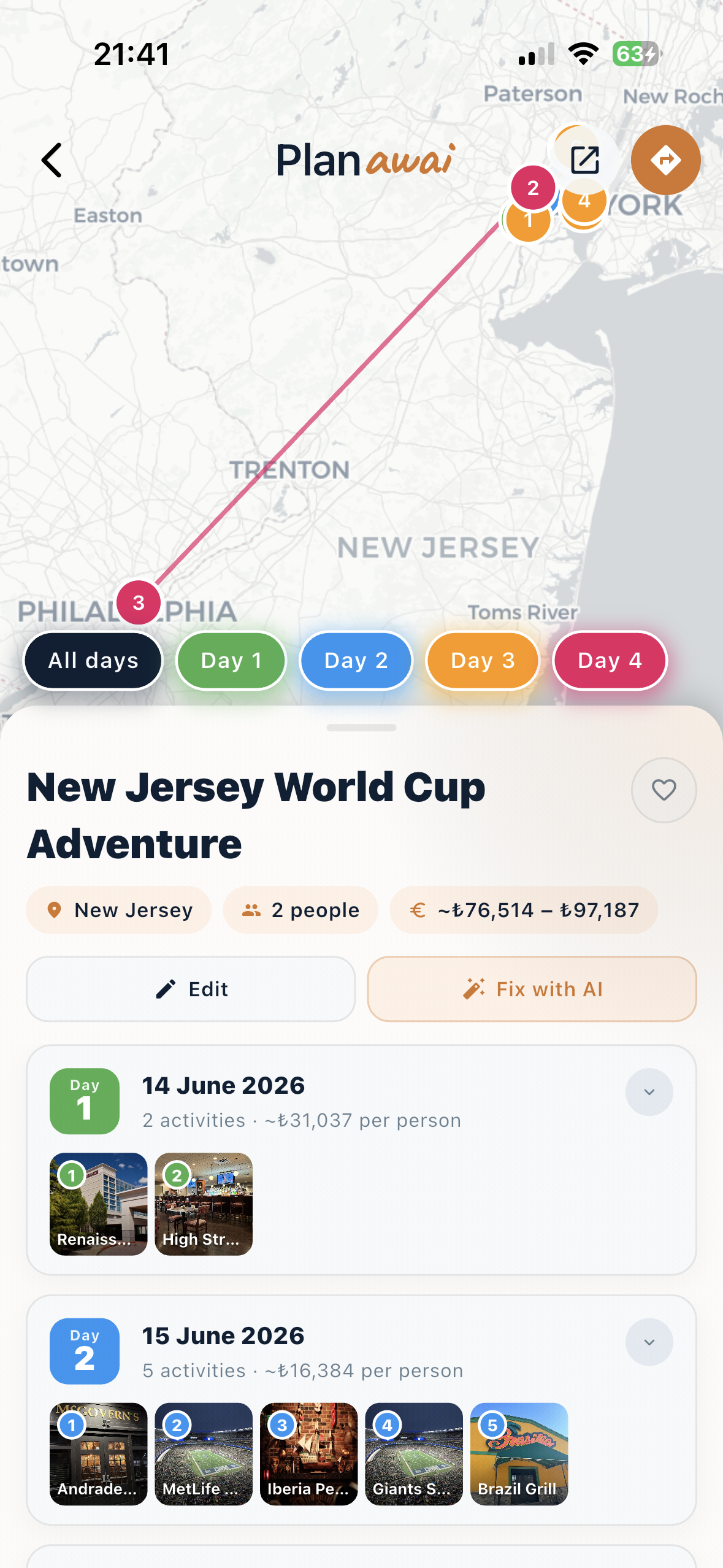 Trip overview